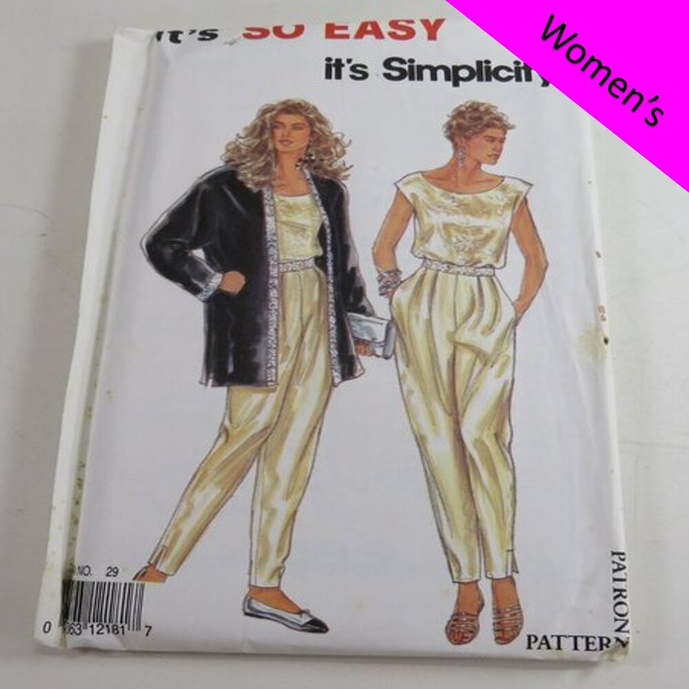 Simplicity 7691 Sewing Pattern EASY UNCUT Top, Jacket, Pants